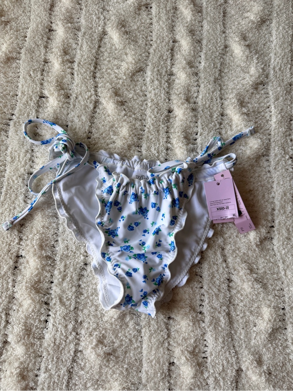 Wild fable floral flower blue bikini bottom size XS adjustable bikini bottoms